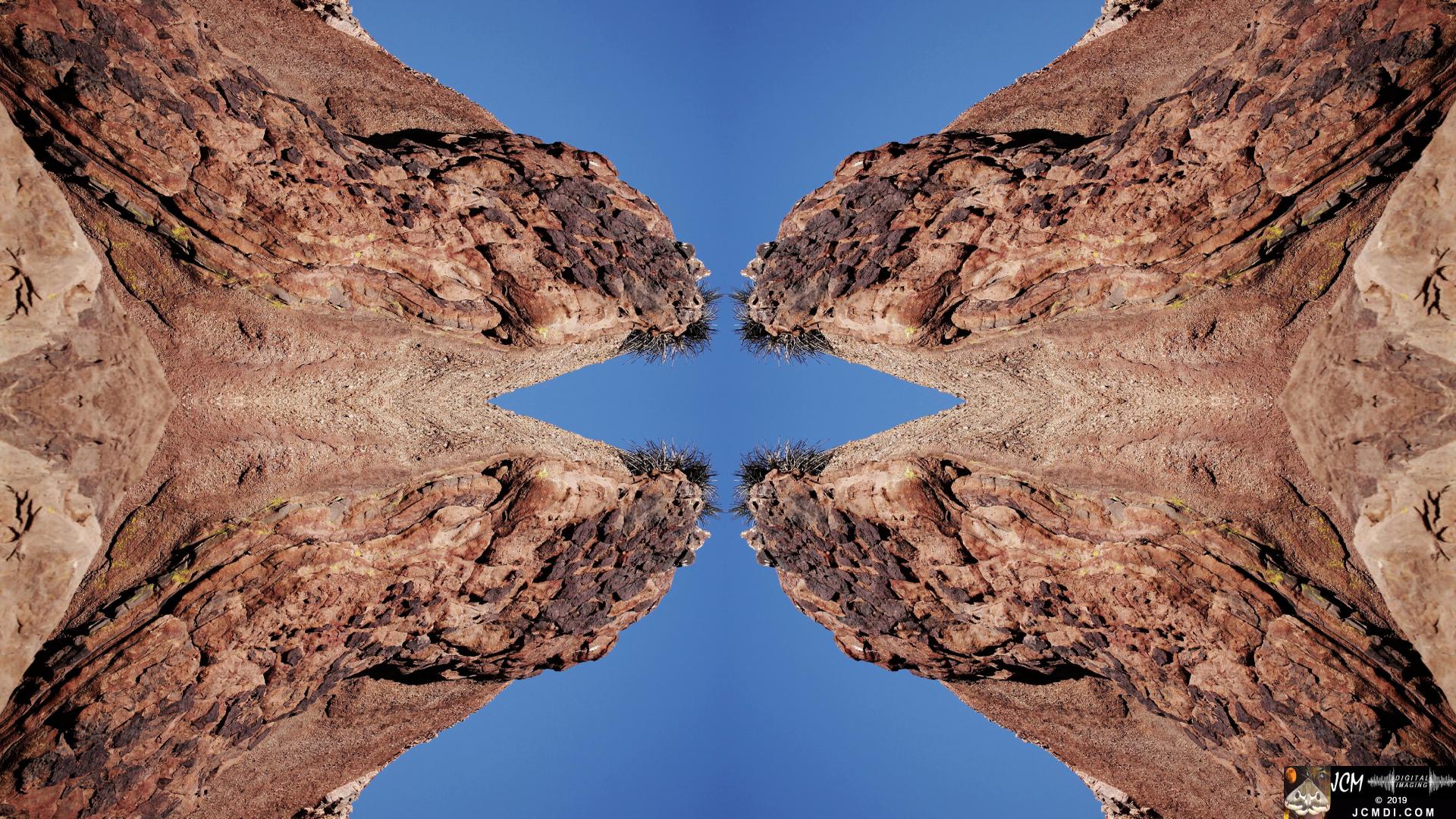 Quadroscopic artwork created from a single still image of Vasquez Rocks terrain